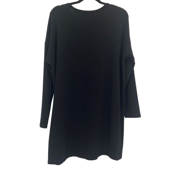 Eileen Fisher Tencel Lyocell Super Soft Black Tee Shirt Dress Small - Picture 5 of 7